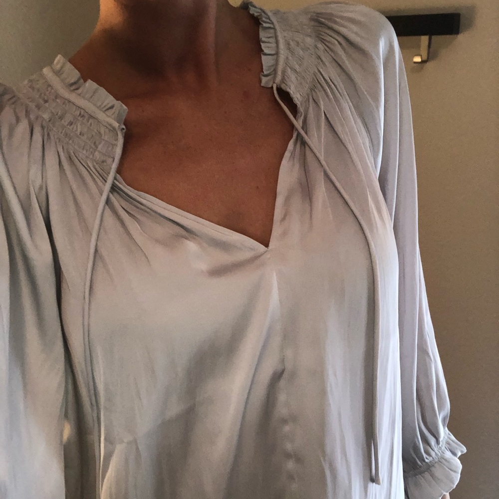 Silk ruffle blouse